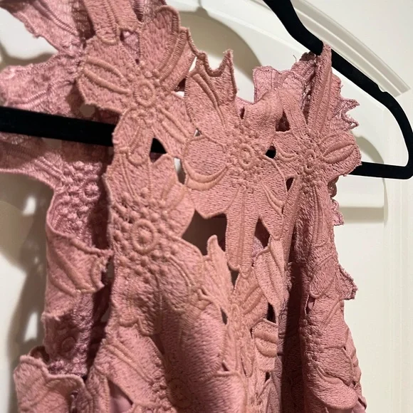 SAYLOR x Free People FP Jessa Pink Lace Mini Dress - Picture 6 of 9